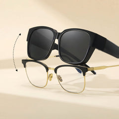 La sur-lunette Sérénoa se glisse par-dessus les lunettes de vue